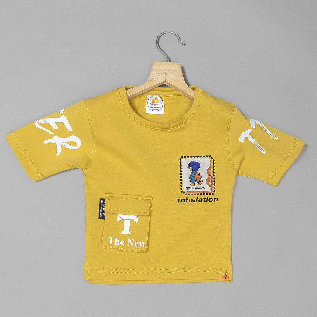 Mustard Half Sleeves Boys T-shirt