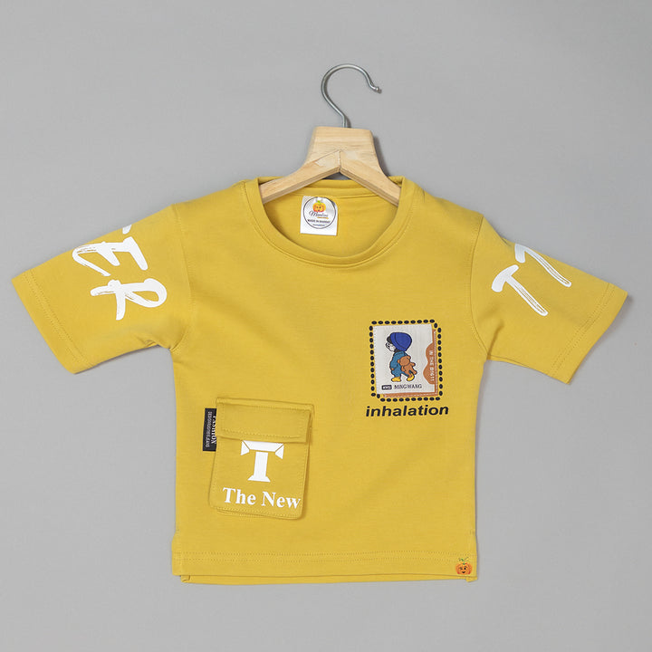 Mustard Half Sleeves Boys T-shirt
