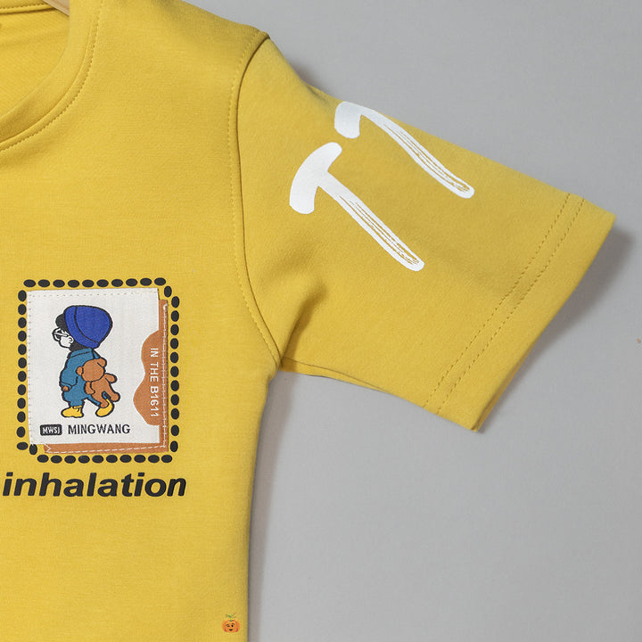 Mustard Half Sleeves Boys T-shirt