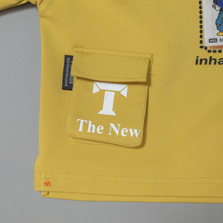 Mustard Half Sleeves Boys T-shirt