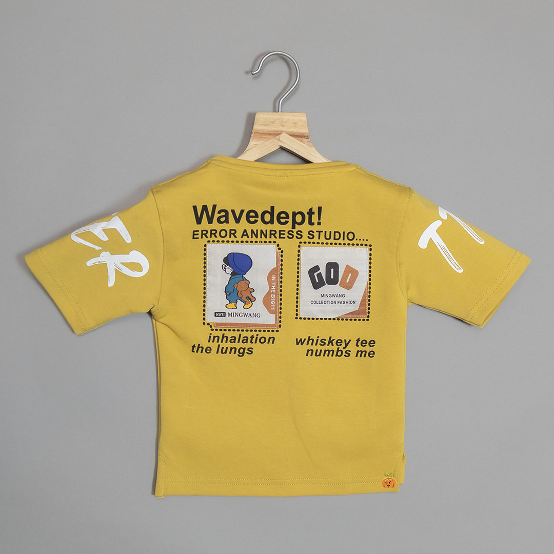 Mustard Half Sleeves Boys T-shirt