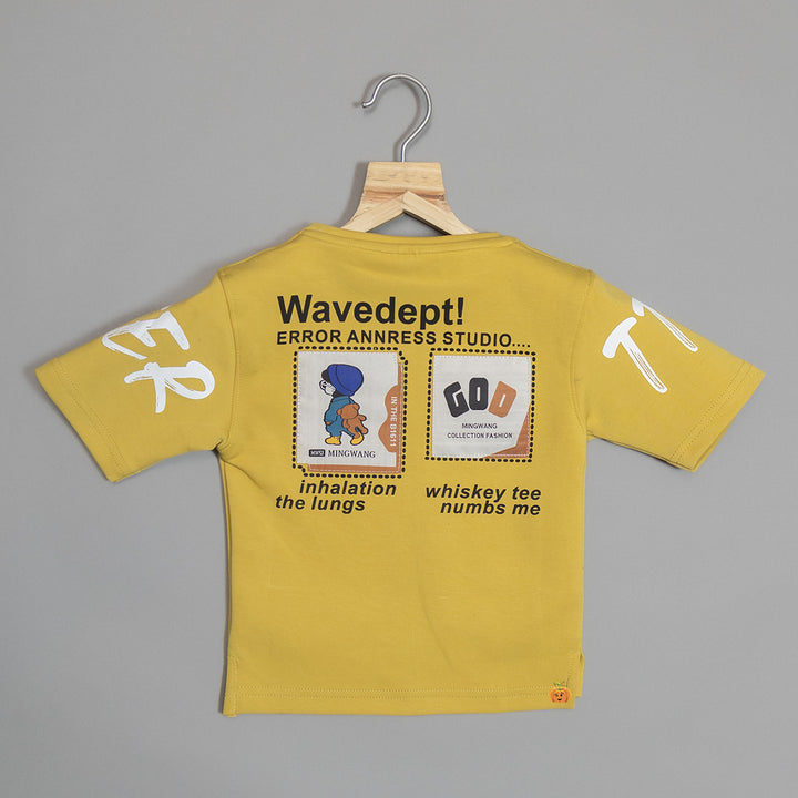 Mustard Half Sleeves Boys T-shirt