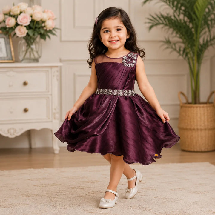 Brown Party Wear Frock for Girls