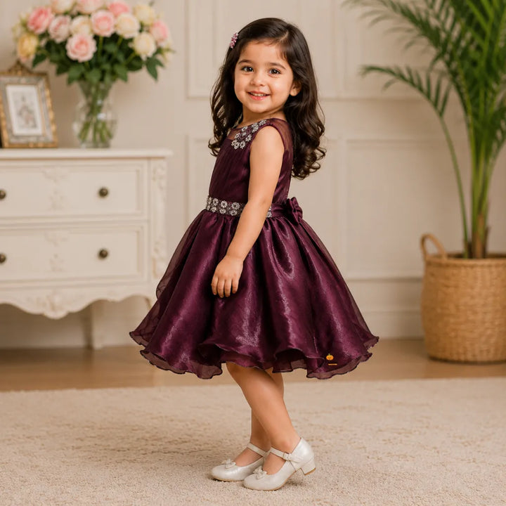 Brown Party Wear Frock for Girls