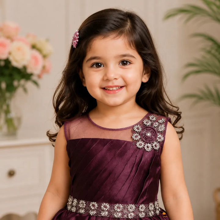 Brown Party Wear Frock for Girls