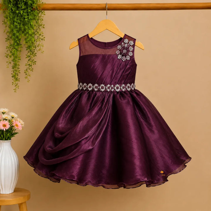 Brown Party Wear Frock for Girls