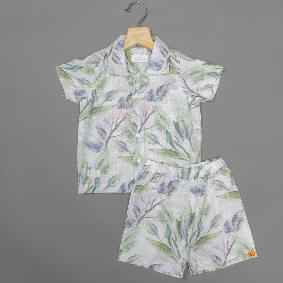 Leaf Print Co-ord Set for Boys