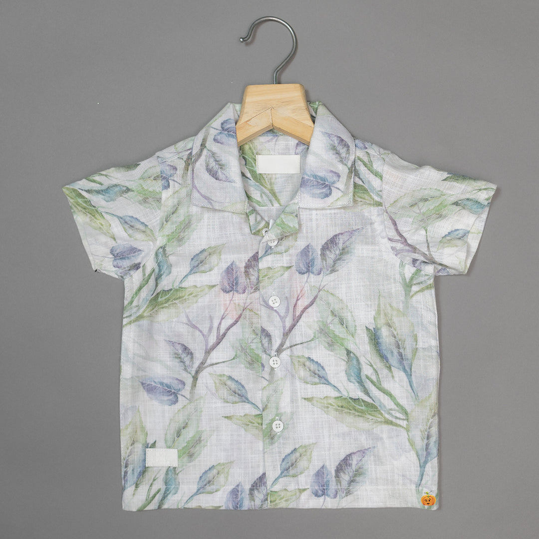 Leaf Print Co-ord Set for Boys