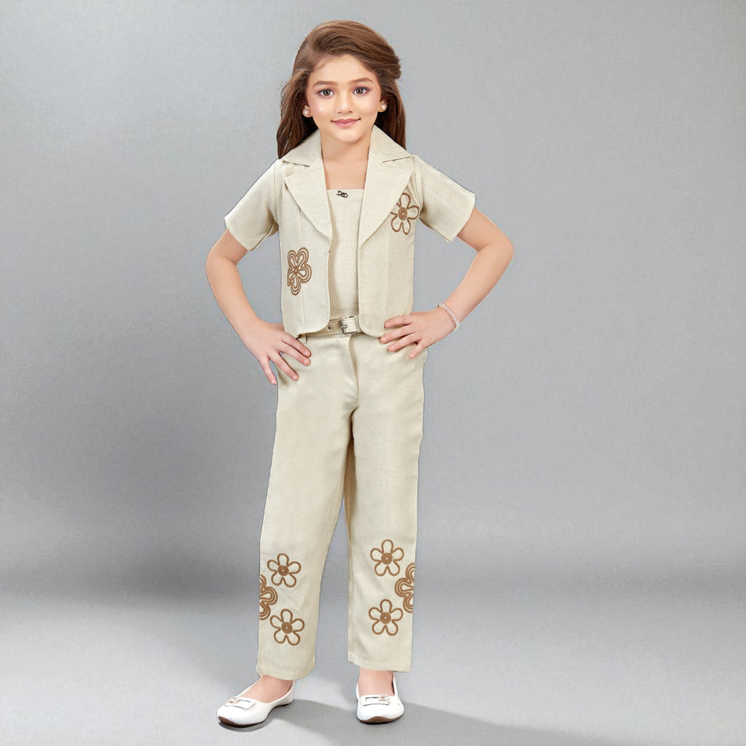 Fawn Co-or Set for Girls with Jacket