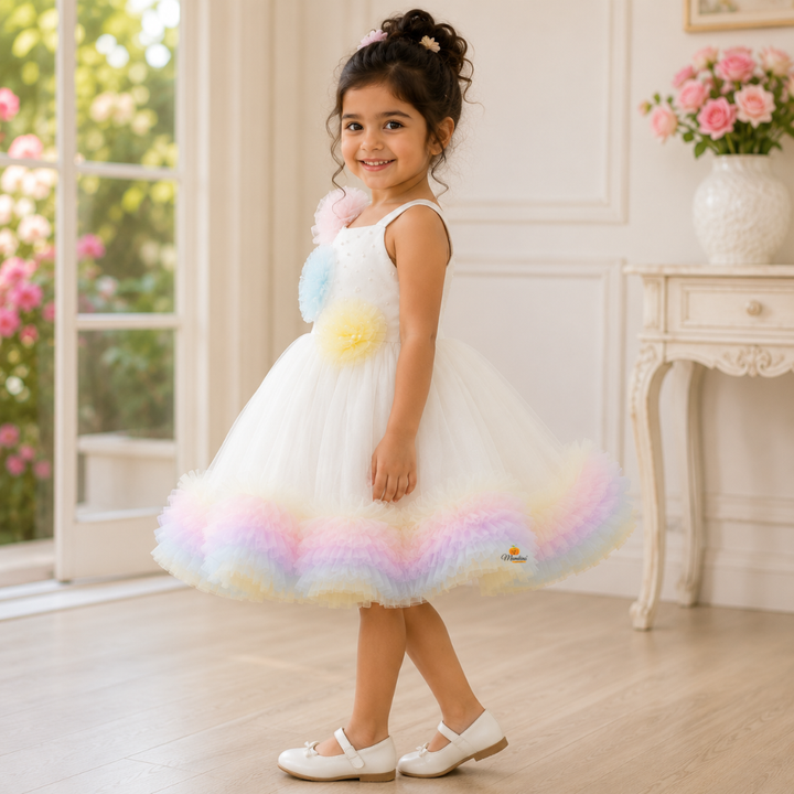Cream Frock for Baby Girl
