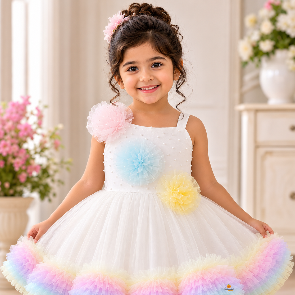 Cream Frock for Baby Girl