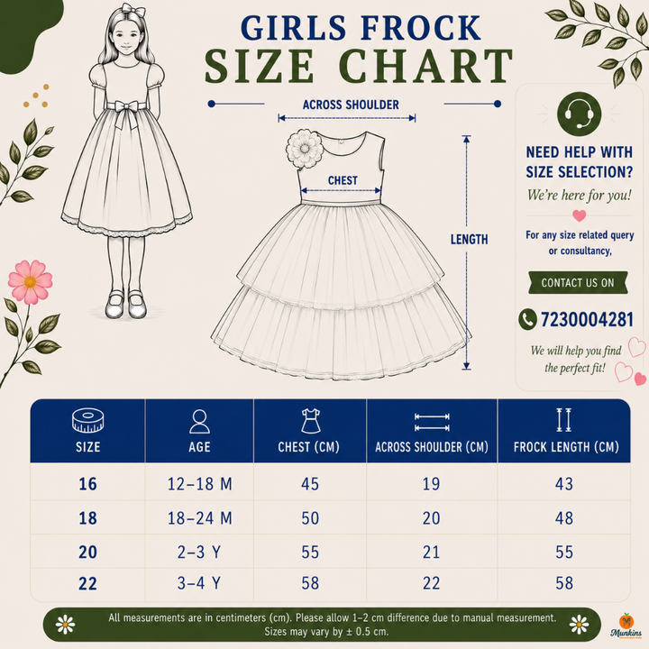 Cream Frock for Baby Girl