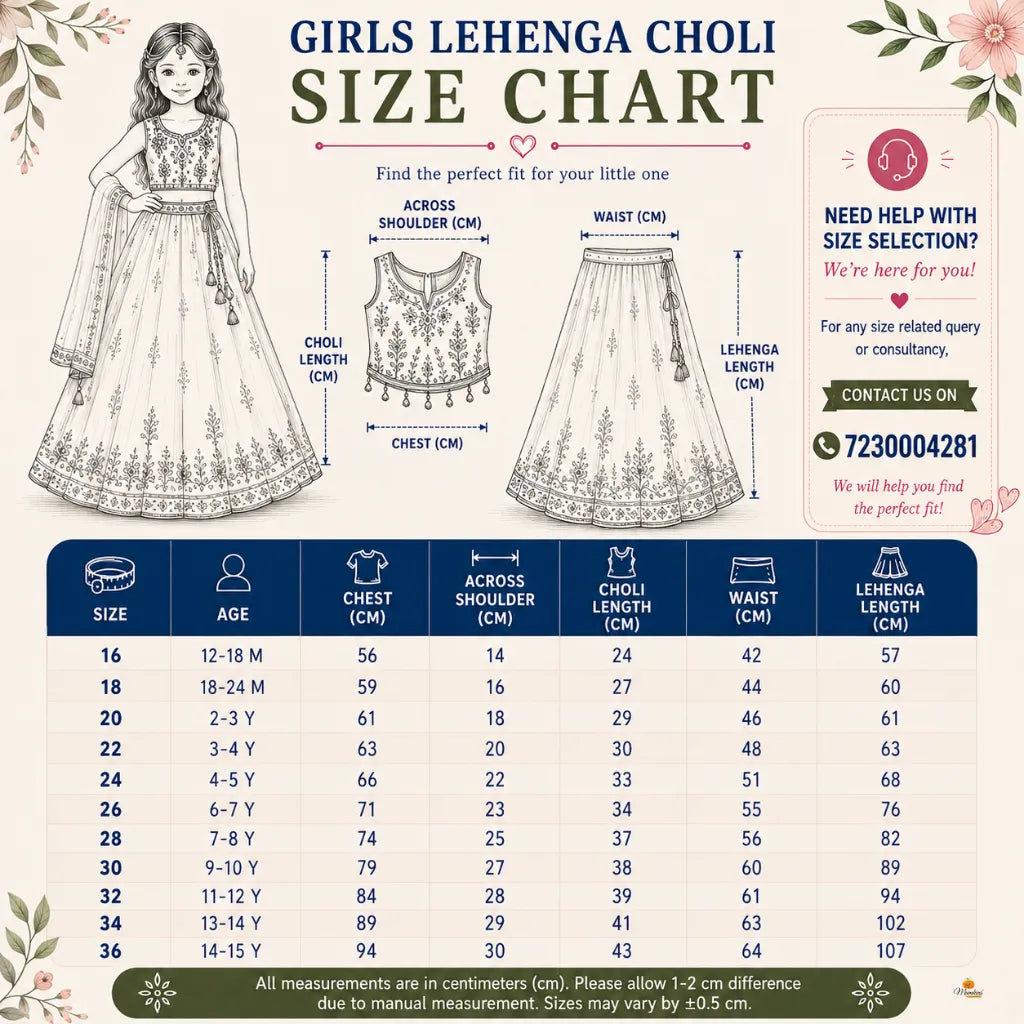 Cream Embroidered Festive Palazzo Choli for Girls