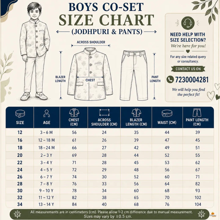 Cream & Peach Jodhpuri Suit for Boys