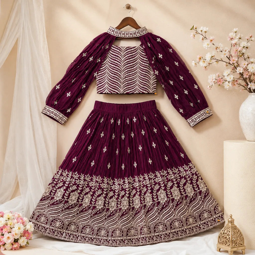 Designer Embroidered Lehenga Choli for Girls