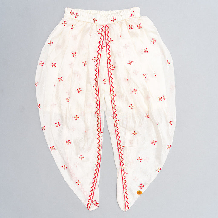 Pink & Cream Printed Kurti with Dhoti