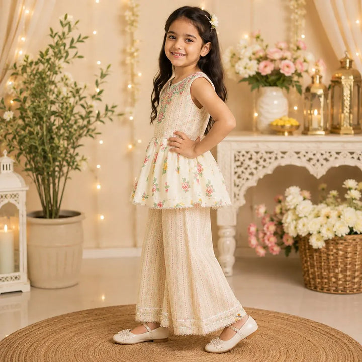 Fawn Palazzo Suit for Girls