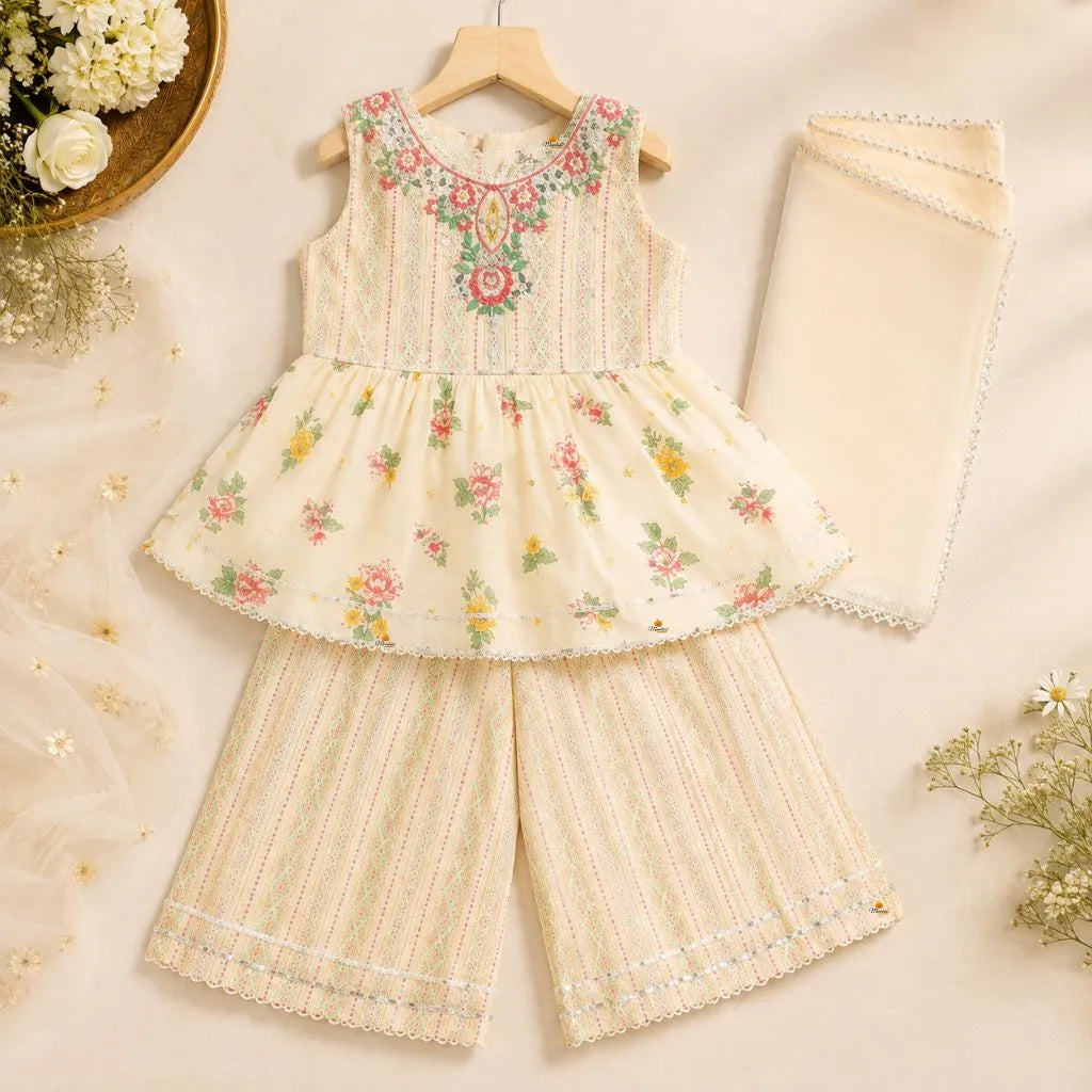 Fawn Palazzo Suit for Girls