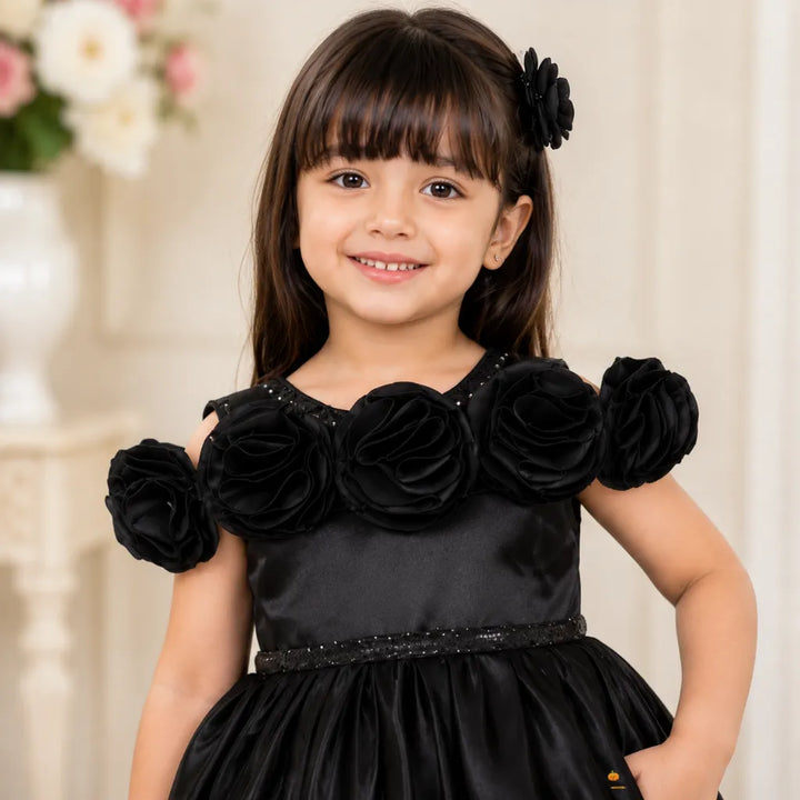 Floral Applique High-Low Frock for Girls