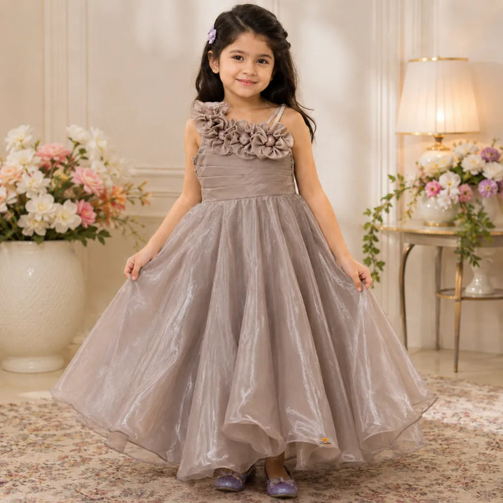 Premium Girls One Shoulder Princess Gown