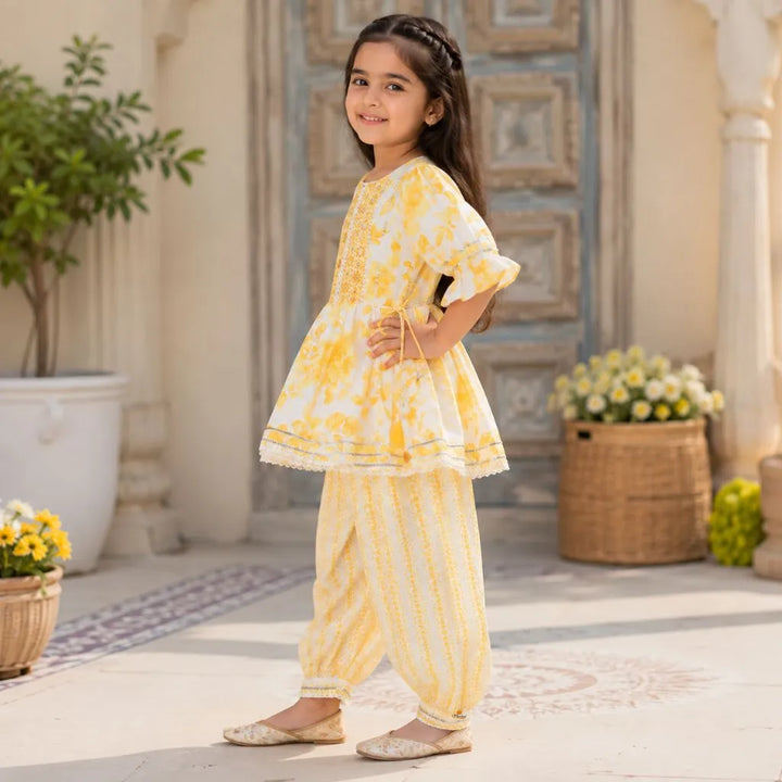 Flutter Sleeves Girls Palazzo Set