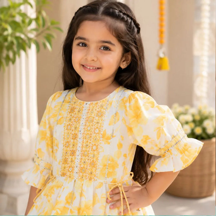 Flutter Sleeves Girls Palazzo Set