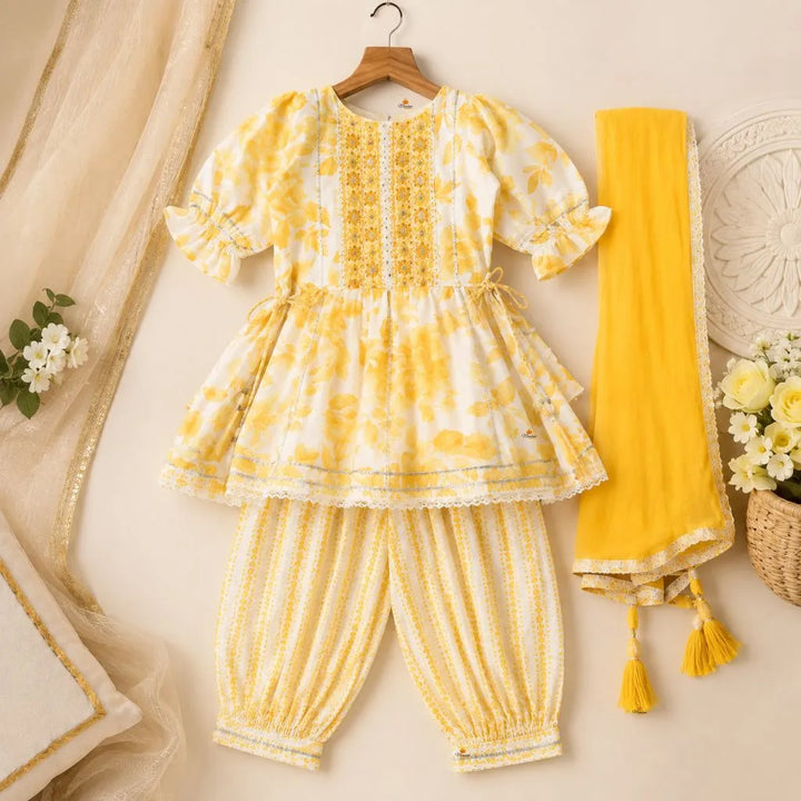 Flutter Sleeves Girls Palazzo Set