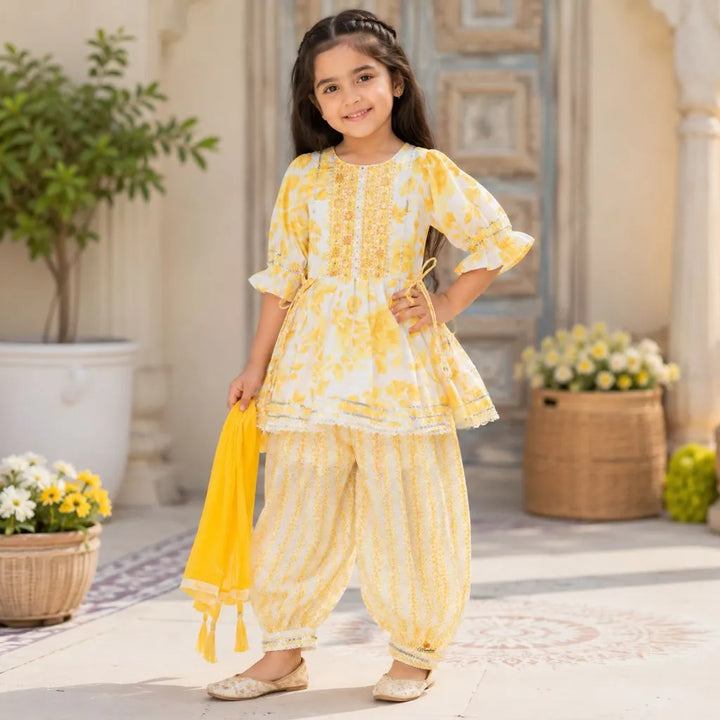 Flutter Sleeves Girls Palazzo Set