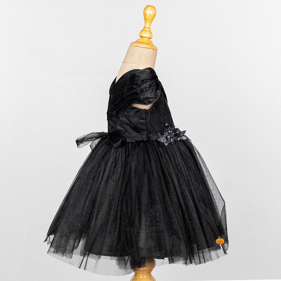 Sparkling Net Frock for Girls Side 