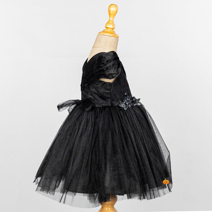 Sparkling Net Frock for Girls Side 