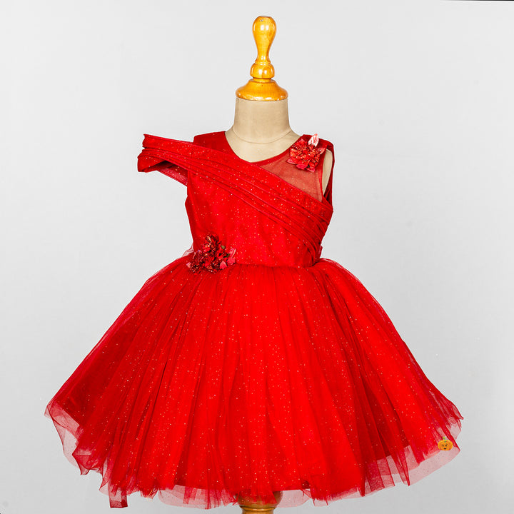 Sparkling Net Frock for Girls Front 