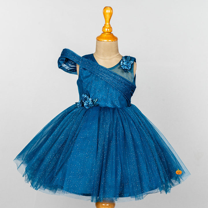Sparkling Net Frock for Girls Front 