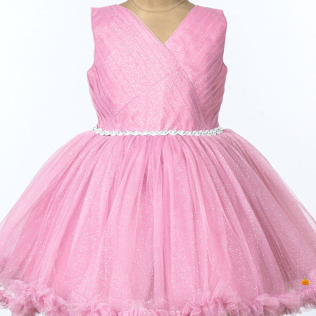 Onion Frill Frock for Girls Close Up 