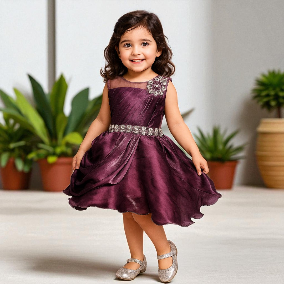 Brown Party Wear Frock for Girls