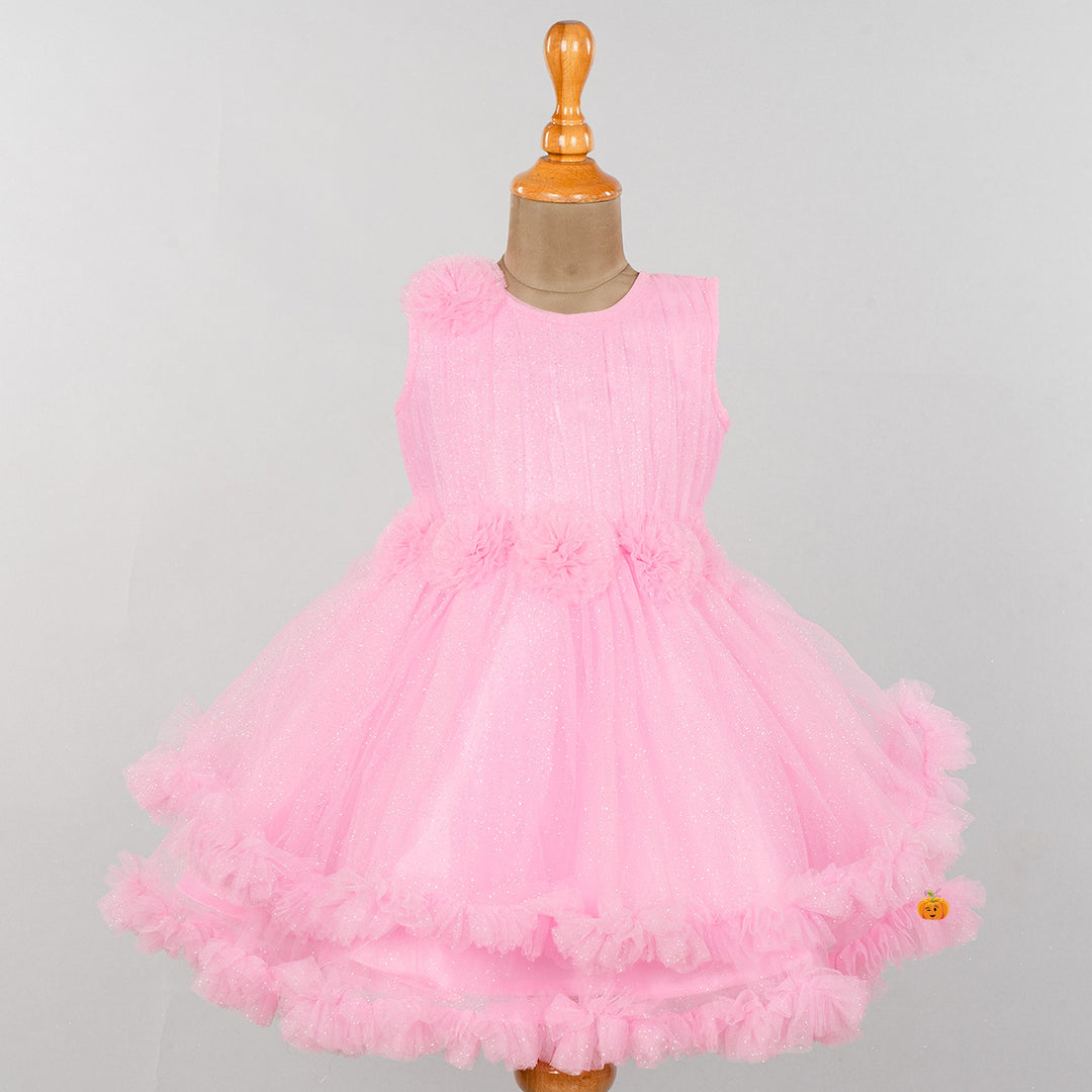 Glittery Frill Frock for Girls Front 
