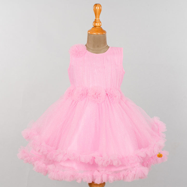 Glittery Frill Frock for Girls Front 