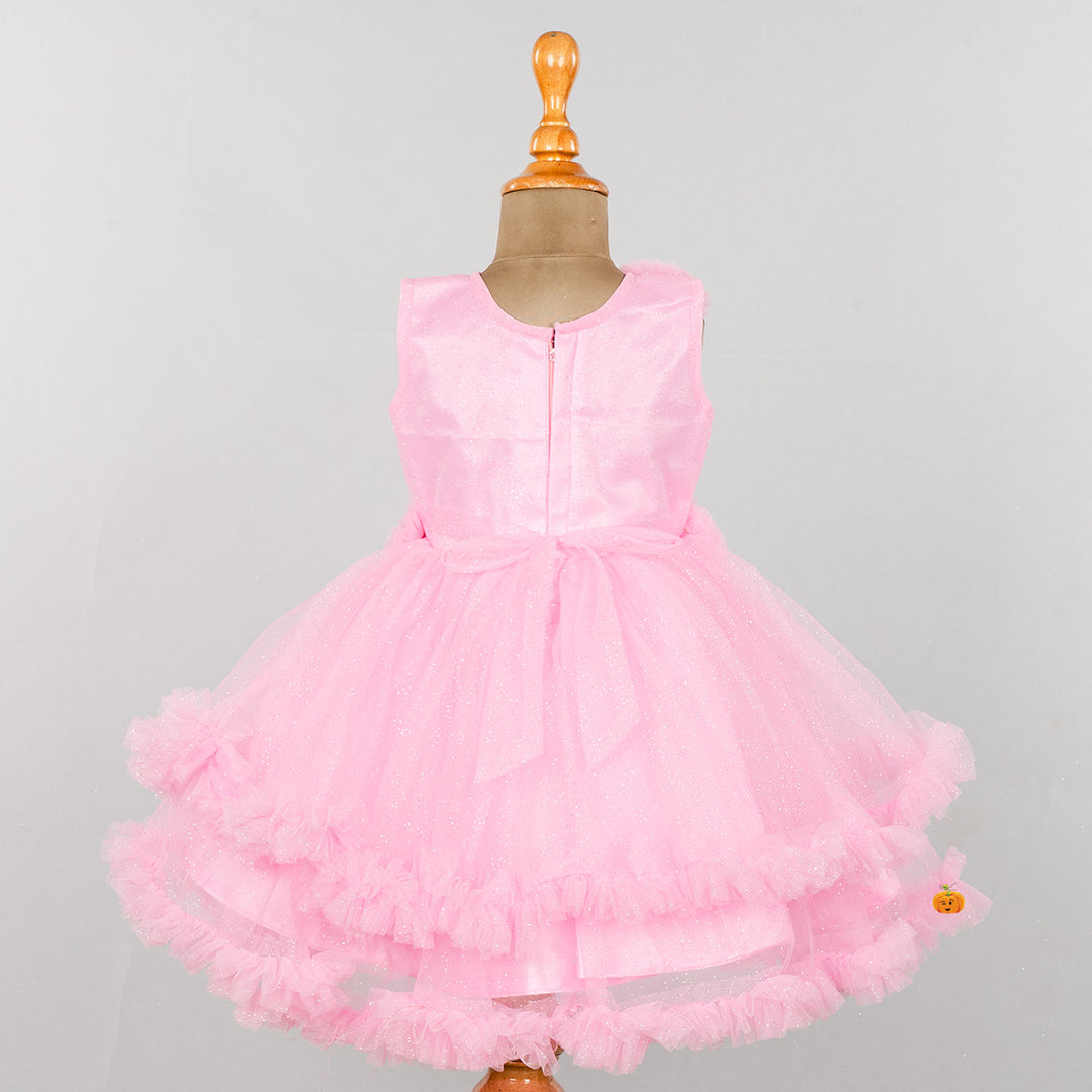 Glittery Frill Frock for Girls Back 