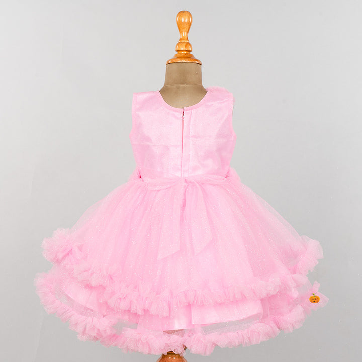 Glittery Frill Frock for Girls Back 