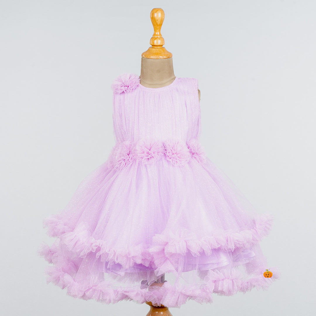 Purple Frill Frock for Girls Front 