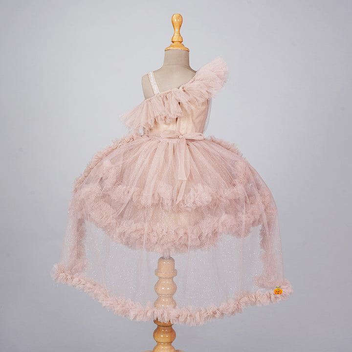 High Low Pattern Frill Frock for Girls Back 