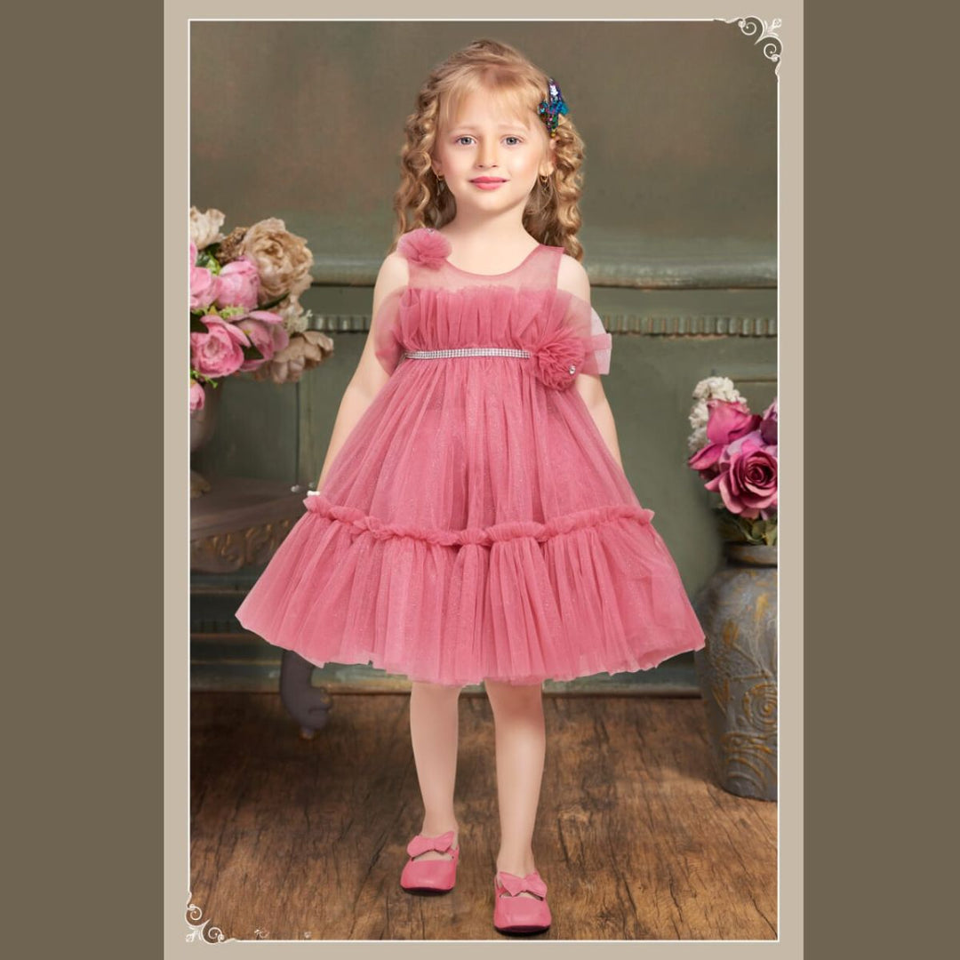 Sparkling Frill Frock for Girls Front 