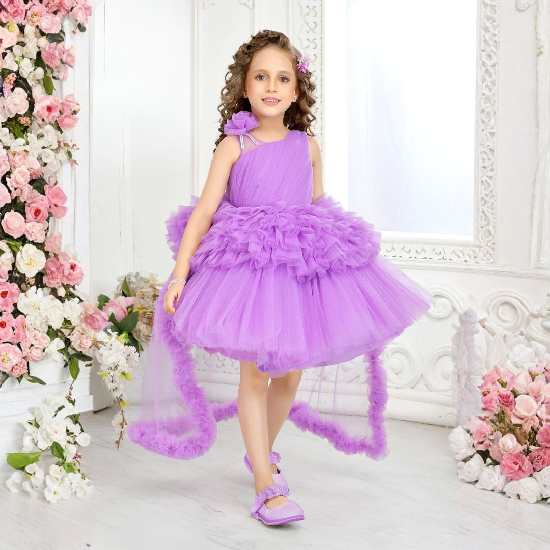 High Low Net Girls Frock