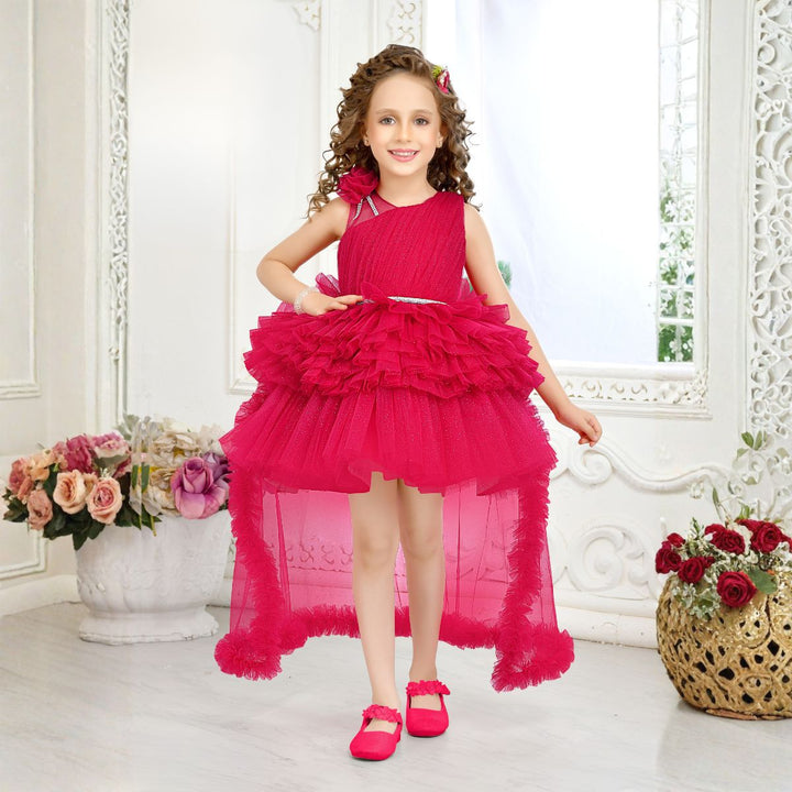 High Low Net Girls Frock