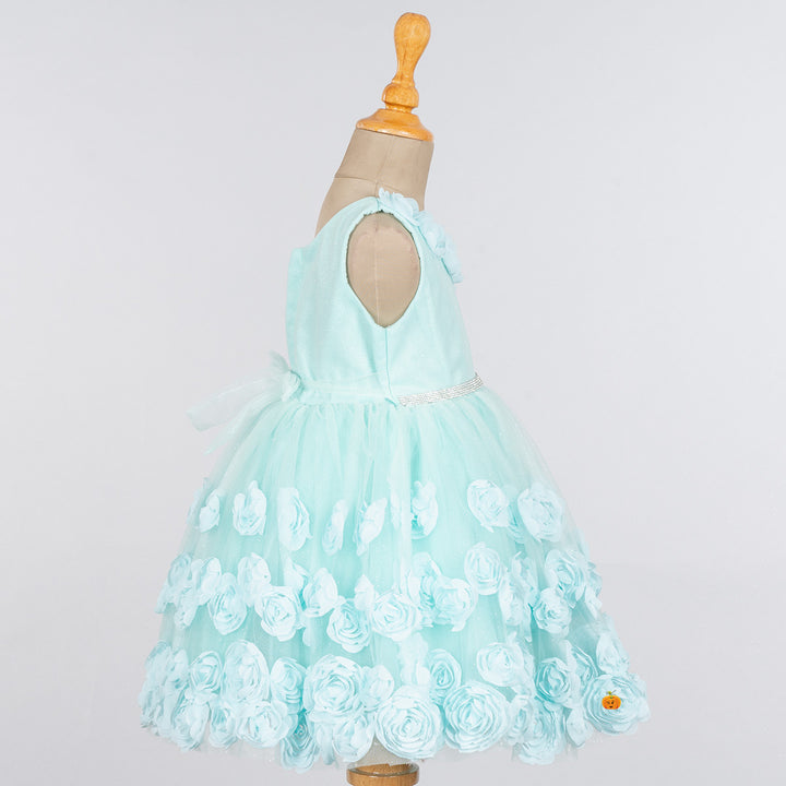 Scattered Flower Pattern Girls Frock Side 