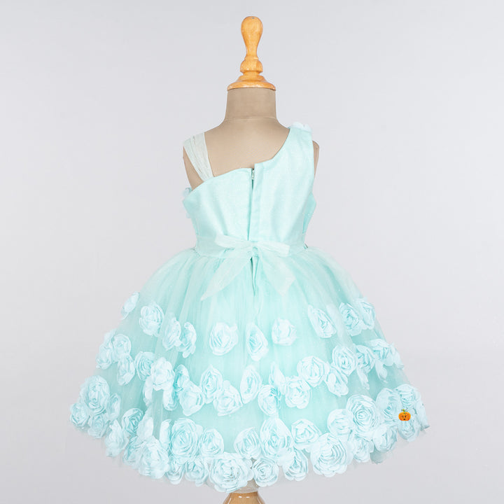 Scattered Flower Pattern Girls Frock Back 
