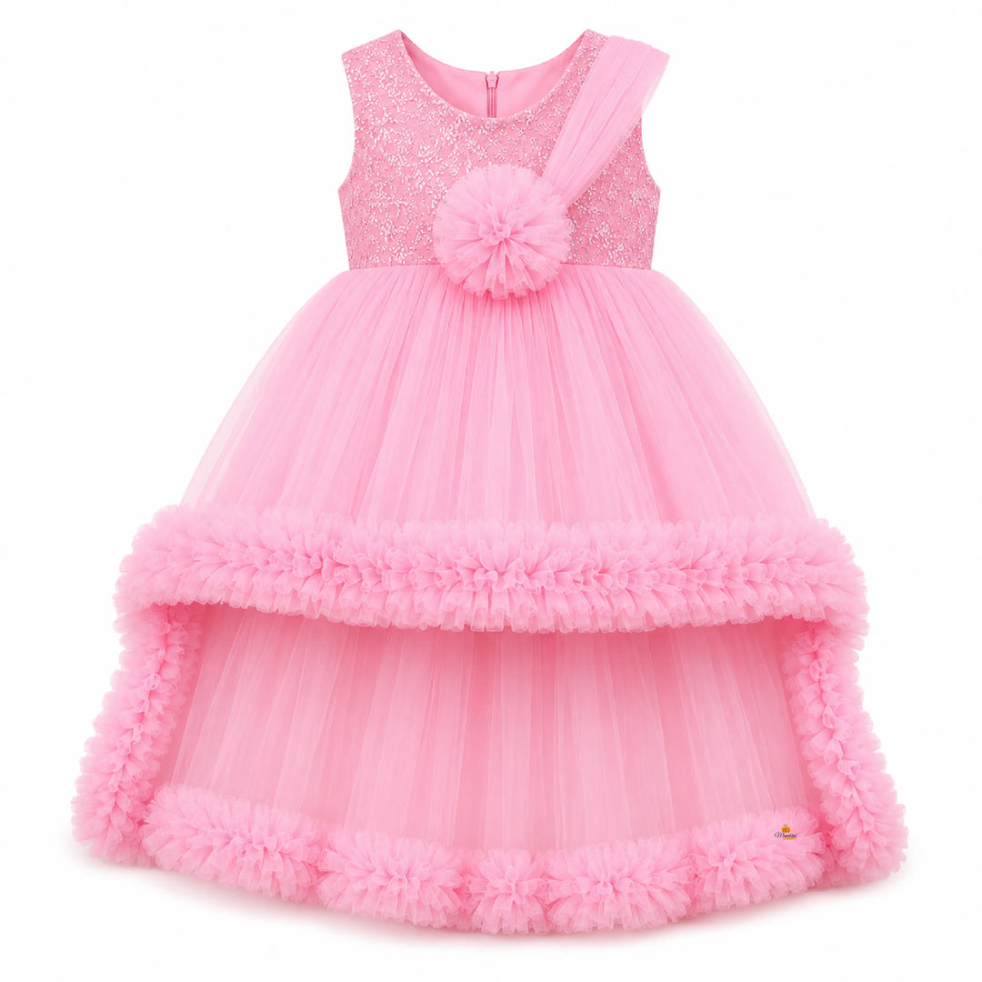Pink Party Wear Frock for Girls