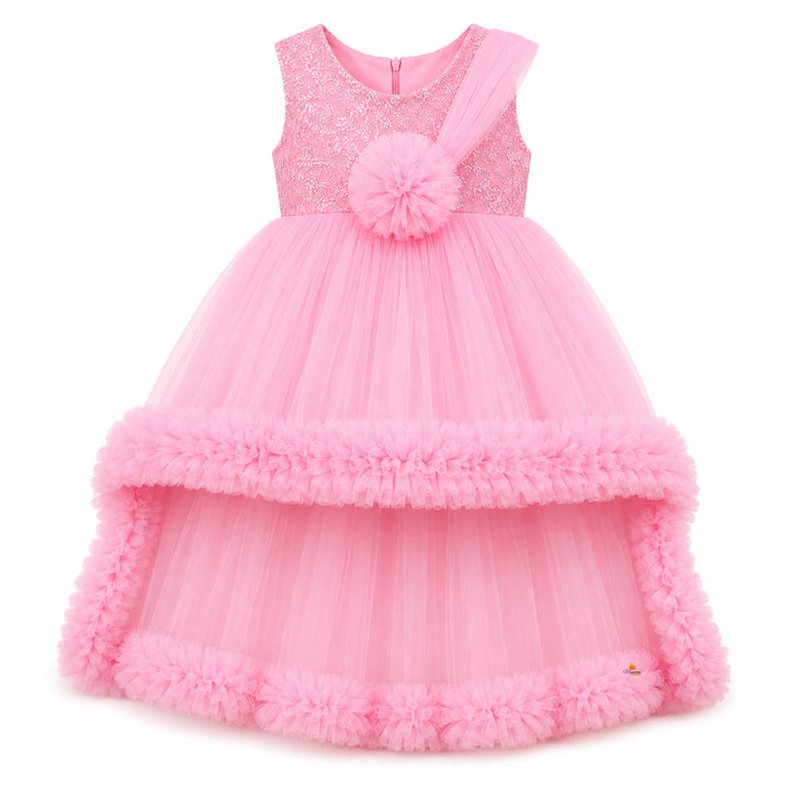 Pink Party Wear Frock for Girls