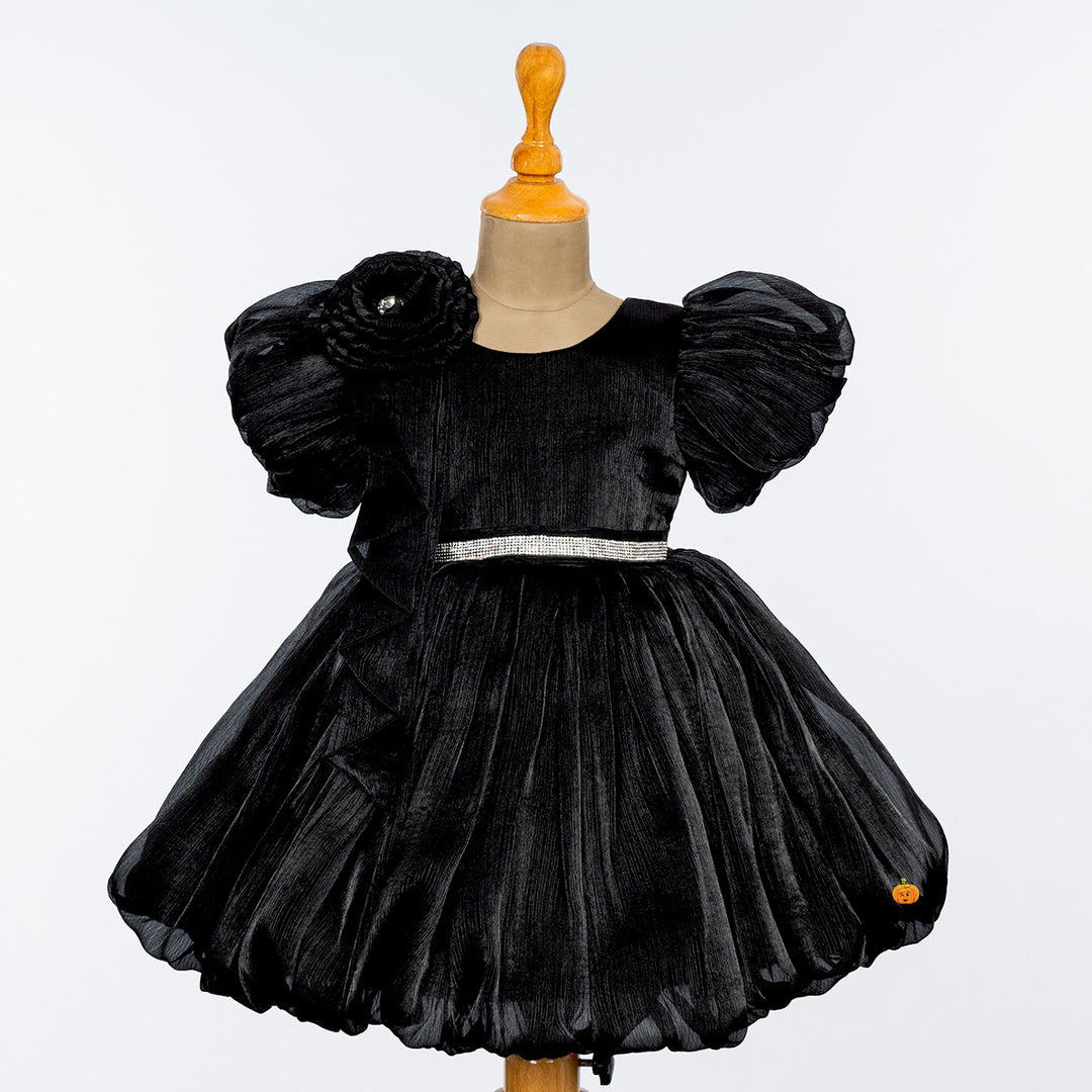 Rani & Black Puffy Girls Frock Front 