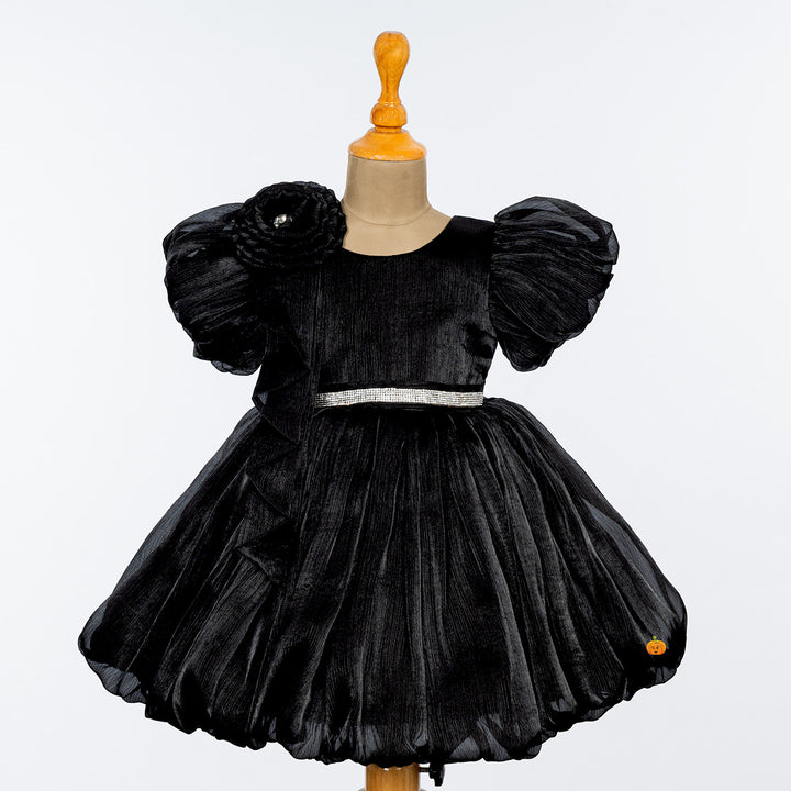 Rani & Black Puffy Girls Frock Front 