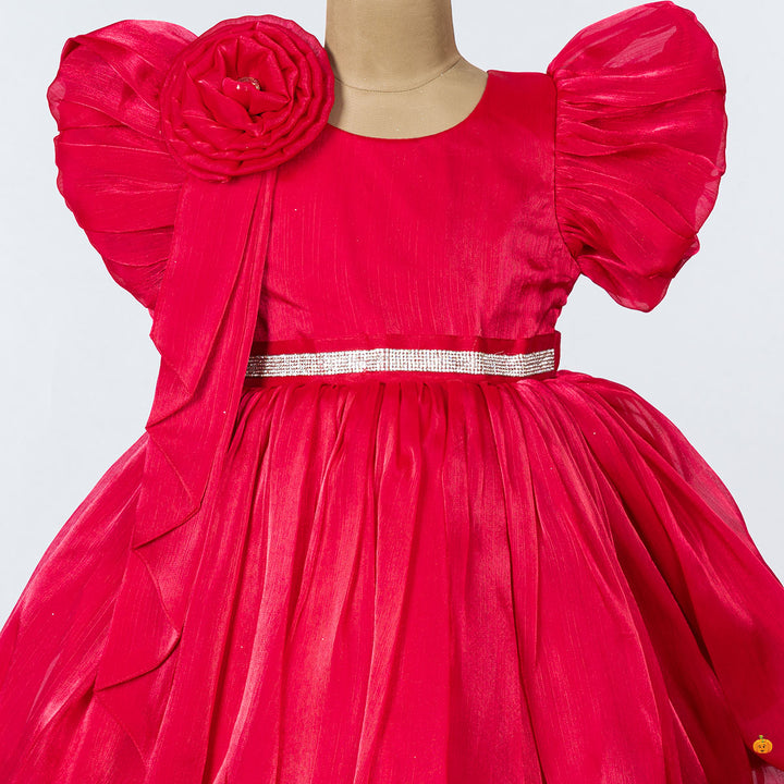 Rani & Black Puffy Girls Frock Close Up 